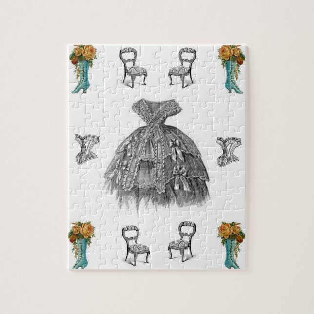 vintage green boots jigsaw puzzle her (Vertical)