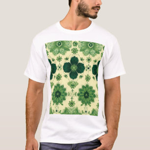 Vintage Green Botanical Floral Pattern T-Shirt