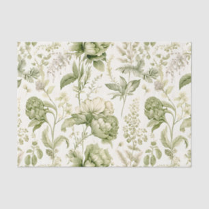 Vintage Green Botanical Tissue Paper