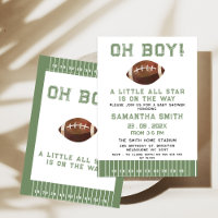 Vintage Green Brown All Star Football Baby Shower