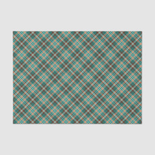 Vintage Green Brown Orange Plaid Tissue Paper