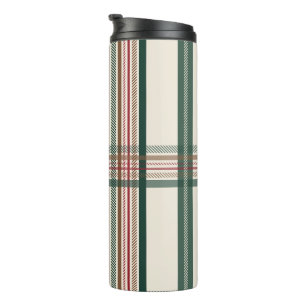 Vintage Green Brown Plaid Aesthetic Thermal Tumbler