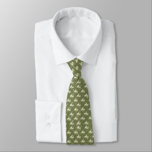 Vintage Green Christmas Stag Work Wedding Neck Tie
