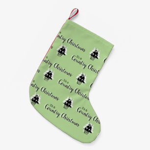 Vintage Green Christmas Trees Old Fashioned Small Christmas Stocking