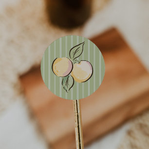 Vintage Green Citrus Baby Shower  Classic Round Sticker