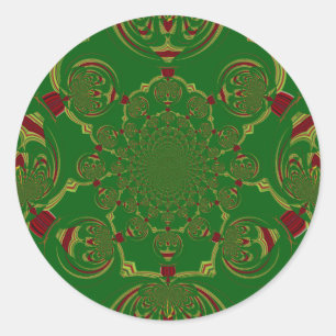 Vintage Green Classic Round Sticker