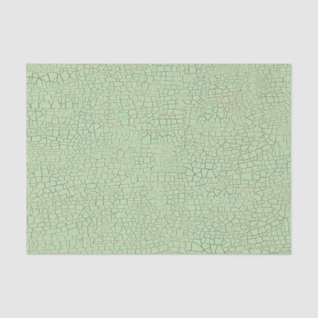 Vintage Green Crackle Texture Decoupage Tissue Paper (Front)