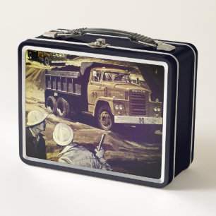 Vintage Green Dump Truck Lunchbox