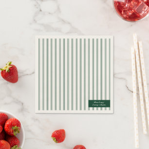 Vintage Green & Ecru Napkins for Wedding Reception