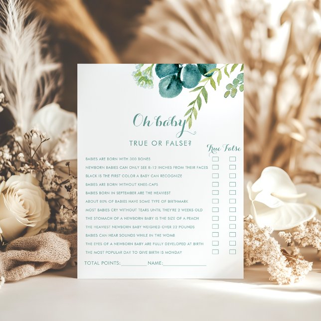 Vintage Green Eucalyptus Oh Baby Shower Game (Creator Uploaded)