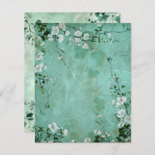 Vintage Green Floral Botanical Scrapbook Paper