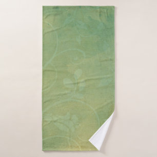 Vintage green flourish texture bath towel