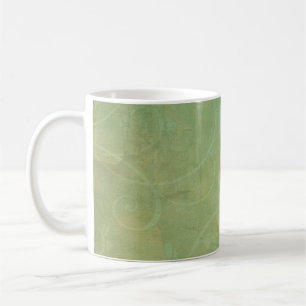 Vintage green flourish texture coffee mug