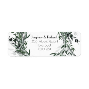 Vintage Green Foliage Return Address Lable