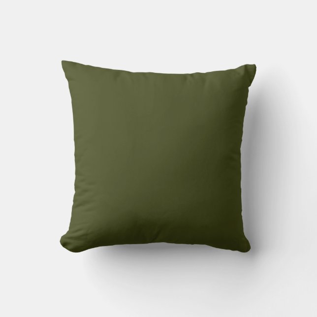Vintage green foliage solid colour  pillow (Front)