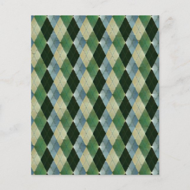 Vintage Green geometrical pattern paper sheet  (Front)