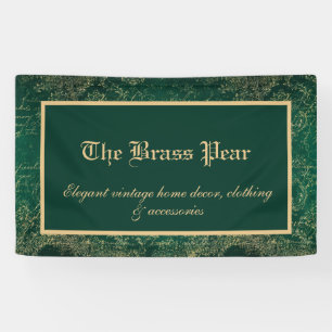 Vintage Green & Gold Ephemera Banner