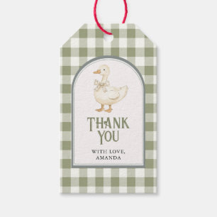 Vintage Green Goose Baby Shower Gift Tags