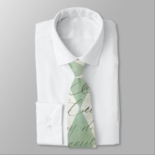 Vintage Green Harlequin Floral Script Tie