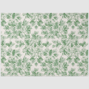 Vintage Green Holly Decoupage  Tissue Paper