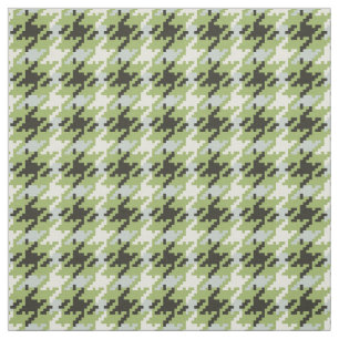 Vintage green houndstooth plaid pattern fabric