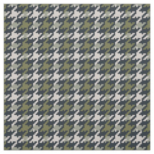 Vintage green houndstooth plaid pattern fabric