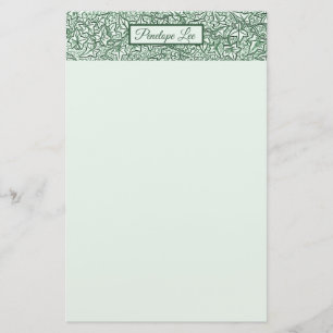 Vintage Green Ivy Ornamental Header and Your Name Stationery