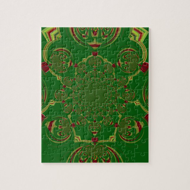 Vintage Green Jigsaw Puzzle (Vertical)