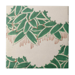 Vintage Green Jungle Deco Art Tile