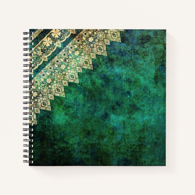 Vintage green lace notebook (Front)