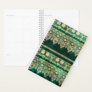 Vintage green lace planner