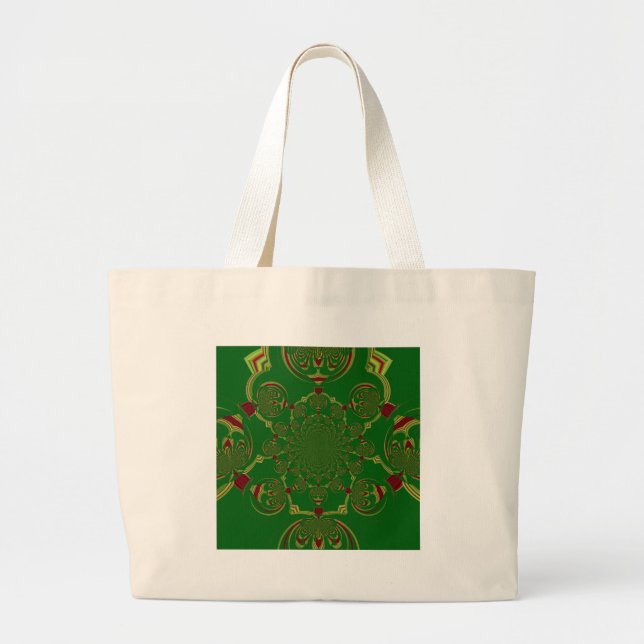 Vintage Green Large Tote Bag (Front)