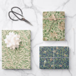 Vintage Green Leaves William Morris  Patterns Wrapping Paper Sheet<br><div class="desc">The three wrapping paper sheets have vintage patterns by William Morris(1834 – 1896), all of them consisting mainly from green leaves. The first one has only green leaves, the second one has honeysuckle flowers and leaves, the third one birds and pomegranates among branches with leaves, on dark blue night sky...</div>