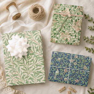 Vintage Green Leaves William Morris  Patterns Wrapping Paper Sheet