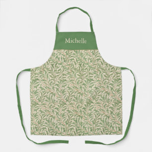Vintage Green Leaves William Morris Willow Bough Apron