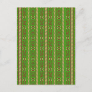 Vintage green Lithuanian folk art pattern Postcard