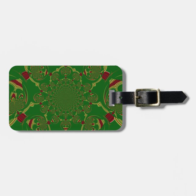 Vintage Green Luggage Tag (Front Horizontal)