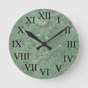 Vintage Green Marble Pattern Wall Clock