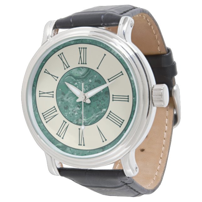 Vintage Green Marble Pattern Watch  (Angled)