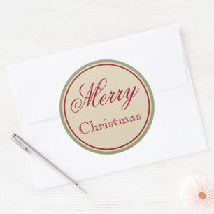 Vintage Green Merry Christmas Stickers