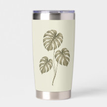 Vintage Green Monstera Leaves