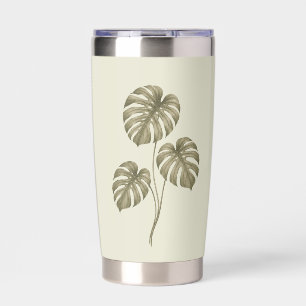 Vintage Green Monstera Leaves Insulated Tumbler