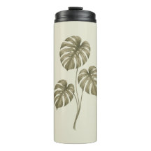 Vintage Green Monstera Leaves