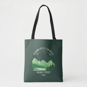 Vintage Green Mountain Lake Sunset Tote Bag
