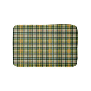 Vintage Green orange St Patrick plaid pattern   Bath Mat