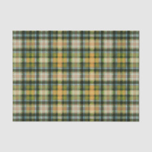 Vintage Green orange St Patrick plaid pattern Tissue Paper