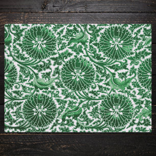 Vintage Green Ornamental Floral Pattern Tissue Paper