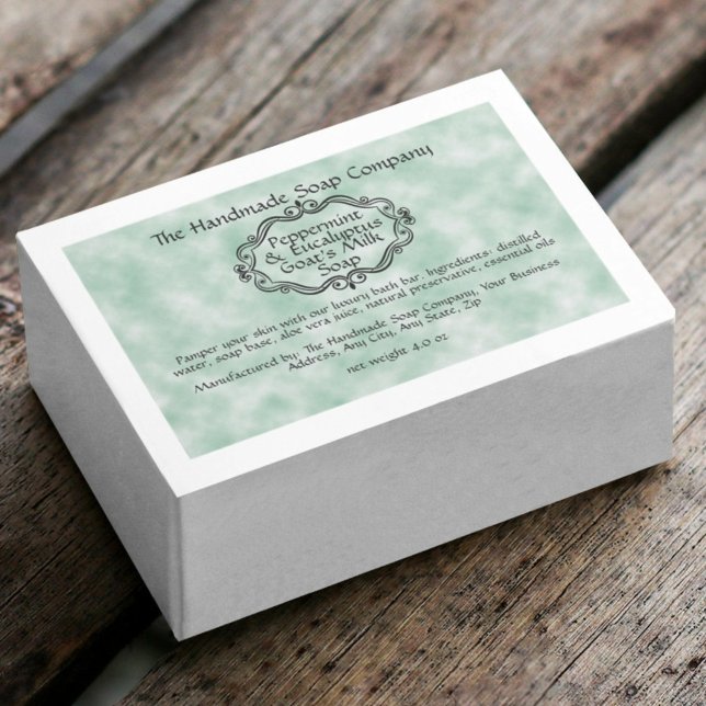 Vintage Green Parchment Waterproof Soap Box Label (Creator Uploaded)