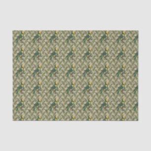 Vintage Green Parrot Tropical Tissue Paper
