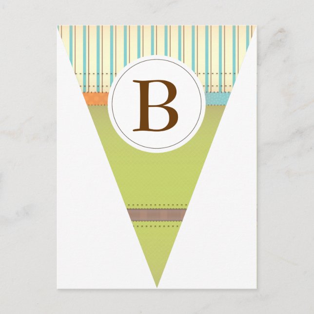 Vintage Green Party Flag Bunting Banner Postcard (Front)